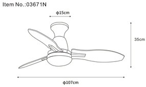 Lustra LED cu ventilator si telecomanda GALE nickel 03671N GL