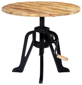 vidaXL Masă laterală, 60 x (46-63) cm, lemn masiv de mango și fontă