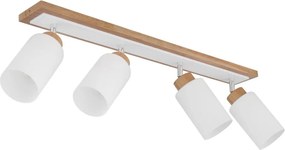 Globo 15977-4 - Spoturi ROWENA 4xE27/60W/230V stejar/alb