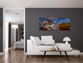 Tablou detailat - apa între pietre (120x50 cm)