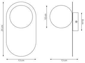 Aplica de perete VIVA, 1xG9/8W/230V, neagră