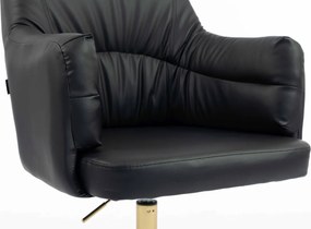 HR840N Scaun Negru Piele Ecologica cu Bază Aurie