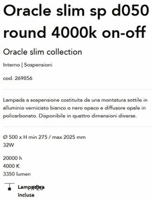 Lustra LED design modern Oracle slim sp d050 round 4000k on-off alb