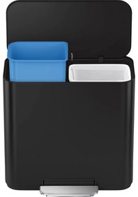 Simplehuman Mini coș de gunoi cu pedală pentrusortarea deșeurilor 15 l, negru mat