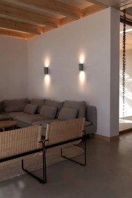 Aplica perete aluminiu gri, 2xGU10, SOLE round