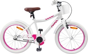 vidaXL Bicicletă pentru Copii 18 Inci pentru 5-7 ani Alb