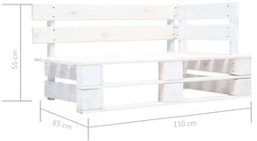 Set mobilier paleti cu perne alb 4 piese lemn pin alb tratat Gri taupe, 2x colt + suport pentru picioare + masa, Alb, 1
