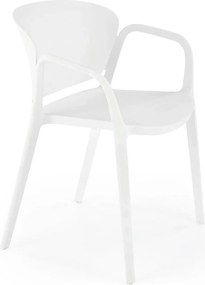Scaun afara K491, alb, polipropilena, 60x56x76 cm