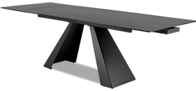 Masă de sufragerie extensibilă 160-240 cm Shelia (gri + negru) (pentru 6 până la 8 persoane). 1050795