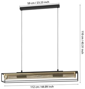Lustră pe cablu Eglo 43788 NOHALES 4xE27/40W/230V