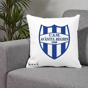 Perna Personalizata CSM Avantul Reghin 1949, 40x40 cm, Alba Mata, Husa Detasabila, Perna Inclusa, BEKZ®