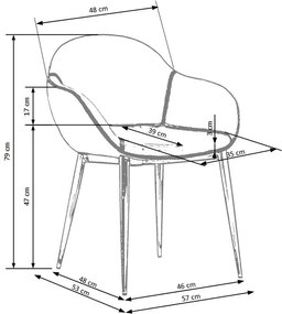 Scaun K304 piele ecologica gri maro