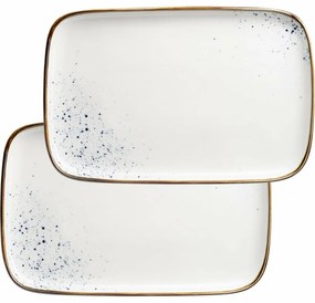 Mäser Set tavă din 2 piese Pintar Puncte albastrealbe 30 x 20 x 2 cm, L