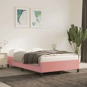 347317 vidaXL Cadru de pat, roz, 120x200 cm, catifea