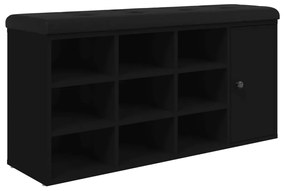 835090 vidaXL Bancă de pantofi, negru, 102x32x50 cm, lemn prelucrat