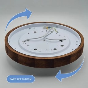 Plafonieră LED Brilagi CARVALHO SLIM 2xE27/60W/230V stejar cireș d. 37 cm