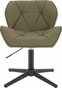 HR111CROSS Scaun Khaki Piele Ecologica Premium Soft cu Bază Neagră