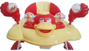 Premergator Reglabil in 3 Trepte NOVOKIDS™ Happy Duck , Ratusca, Pliabil, 8 Roti, Cu Melodii, Rosu
