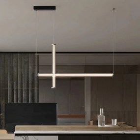 Lustra LED 3000K suspendata design liniar PHEME nickel satinat