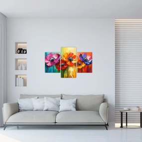 Tablou - Cinci flori colorate (90x60 cm)