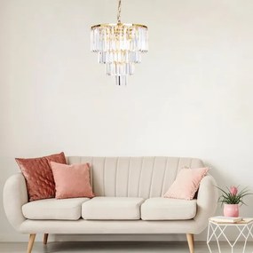 Lustra eleganta design deosebit AMEDEO, auriu 17106/4+1-GLD ZL