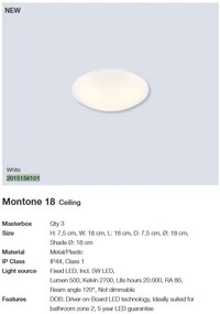Plafoniera LED design circular IP44 Montone 18 2700K 2015156101 NL