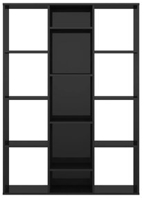 Separator camera Biblioteca negru extralucios 100x24x140 cm PAL negru foarte lucios, 1