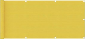 vidaXL Paravan de balcon, galben, 75 x 500 cm, HDPE
