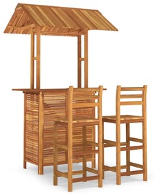 3116004 vidaXL Set mobilier de bar de grădină, 3 piese, lemn masiv de acacia