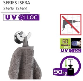 Cârlig argintiu mat autoadeziv din oțel inoxidabil Isera – Wenko