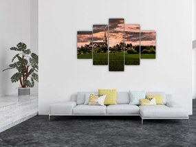 Tablou cu peisaj și biserică (150x105 cm)