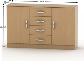 Comodă combinată, fag, BETTY 2 BE02-019-00