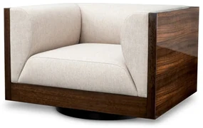 Fotoliu pivotant design LUX, Furnir de eucalipt lucios, Sebastian