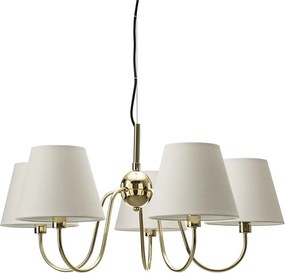 ByRydens 4202720-6509 - Candelabru suspendat pe cablu LYNF, 5xE14/8W/230V, alamă/alb