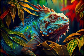 Tablou - Iguana colorată (90x60 cm)