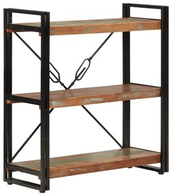 vidaXL Bibliotecă cu 3 niveluri, 77x30x80 cm, lemn masiv reciclat/fier