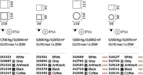 Plafoniera Exterior Techo pl1 round d15, Protectie IP54, Cafeniu