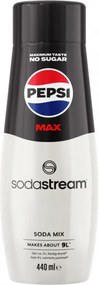Sirop concentrat SodaStream Pepsi Max, 440 ml, până la 9 l, fără alergeni și OMG, alb/negru