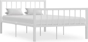 vidaXL Cadru de pat, alb, 120 x 200 cm, metal