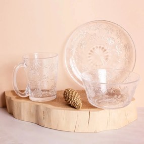 Altom Set de 6 boluri din sticlă Snowflakes 13 cm,400 ml