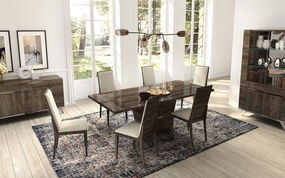 Set lemn masiv masă și scaune Medea - 8 scaune, 250 × 115 × 76 cm