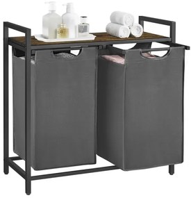 Coș pentru rufe REX maro/gri