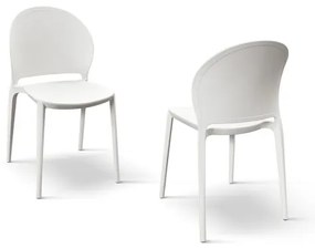 PAZZO DESIGN Set de 4 scaune Stefania alb din polipropilenă | Aosom Romania