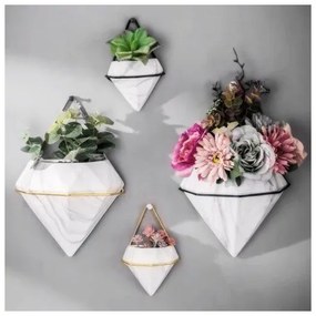 SET 2x ghiveci de flori de perete SEMELA 23x20 cm auriu