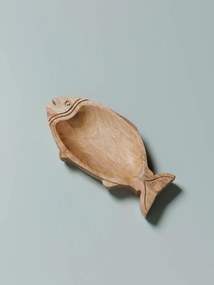 Tava servire, din lemn sculptat, L35.5cm, Fish