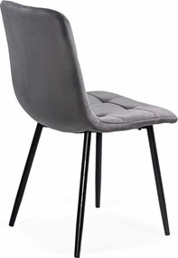Scaun living din catifea cu cadru metalic BUC 211 gri