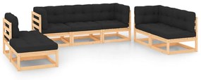 3083816 vidaXL Set mobilier de grădină cu perne, 7 piese, lemn masiv de pin