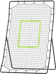 HOMCOM Plasă Rebounder Pliabilă pentru Fotbal și Baseball cu 21 de Corzi și Zonă de Precizie, 123x90x174 cm, Negru | Aosom Romania
