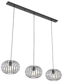 Lampă suspendată design negru cu 3 lumini - Johanna