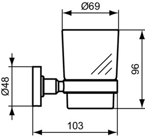 Suport pahar periute de dinti sticla neagra mata Ideal Standard IOM